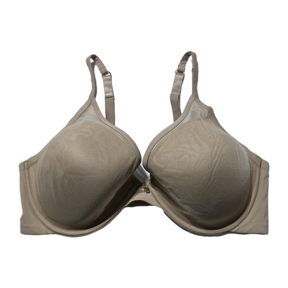 ThirdLove 24/7 Classic Uplift Plunge Bra Women 38E Taupe Mesh Underwire